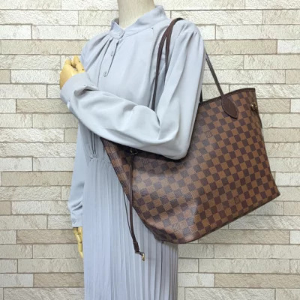 Louis Vuitton Neverfull Damier Tote Bag Canvas Brown - Picture 2 of 8